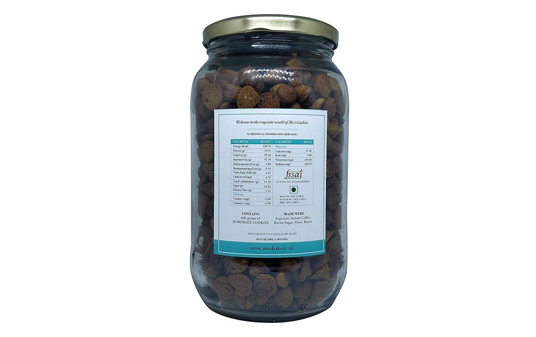 Mo's Coffee Cookies    Glass Jar  400 grams